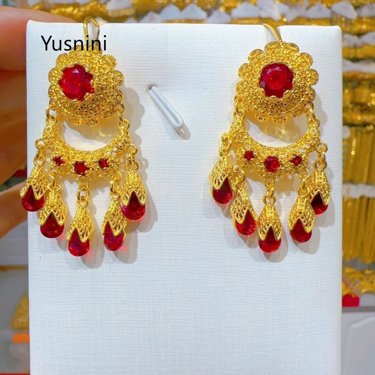 

Новые французские модные серьги из Дубая с позолотой 24K, изысканные украшения для помолвки и вечеринок для влюбленных