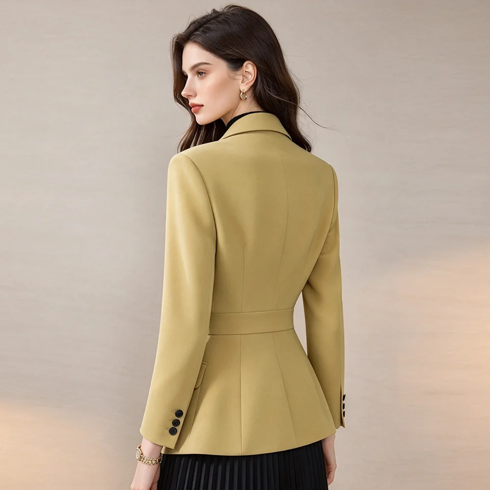 ZJYT New Autumn Blazers for Women 2026 Elegant Ladies Long Sleeves All Matched Casual Jacket Coat Plus Size Outerwears Female
