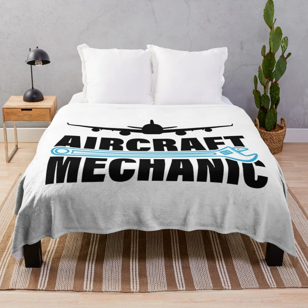 

Airplane Aircraft Mechanic Aviation Throw Blanket Soft Plush Plaid Hairys Extra Large Throw Blankets