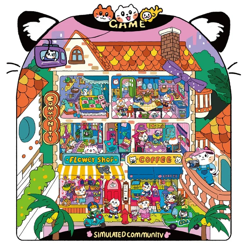 التصميم الإبداعي ماجيك أنيمي هريرة غرفة تخطيط المشهد ملصق للأطفال لطيف الكرتون القط سجل القصاصات مذكرات ملصق المناظر الطبيعية