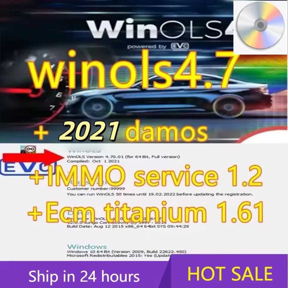 

2025 Latest Winols 4.7 Software+ 2021 Damos Files+ECM TITANUM 26100+Immo Repair Tool V1.2+Installation Video Guide