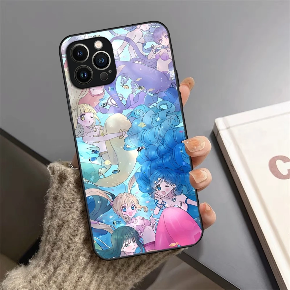 Mermaid-Melody Phone Case For iPhone 16 13 15 14 12 11 Pro XS Max Plus Mini X XR SE2020 Tempered Glass Coque