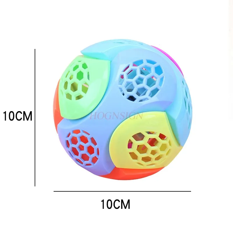 Rompecabezas para niños, conjunto luminoso, pelota que rebota, pelota que rebota elástica con música, bola rodante, flash, juguete eléctrico para bebé