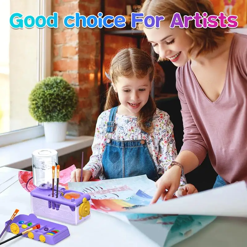 Art Brush Washer Brush Cleaner Storager With Automatic Water Changing For Fun Cleaning For Artist, Painting Enthusiasts Gift