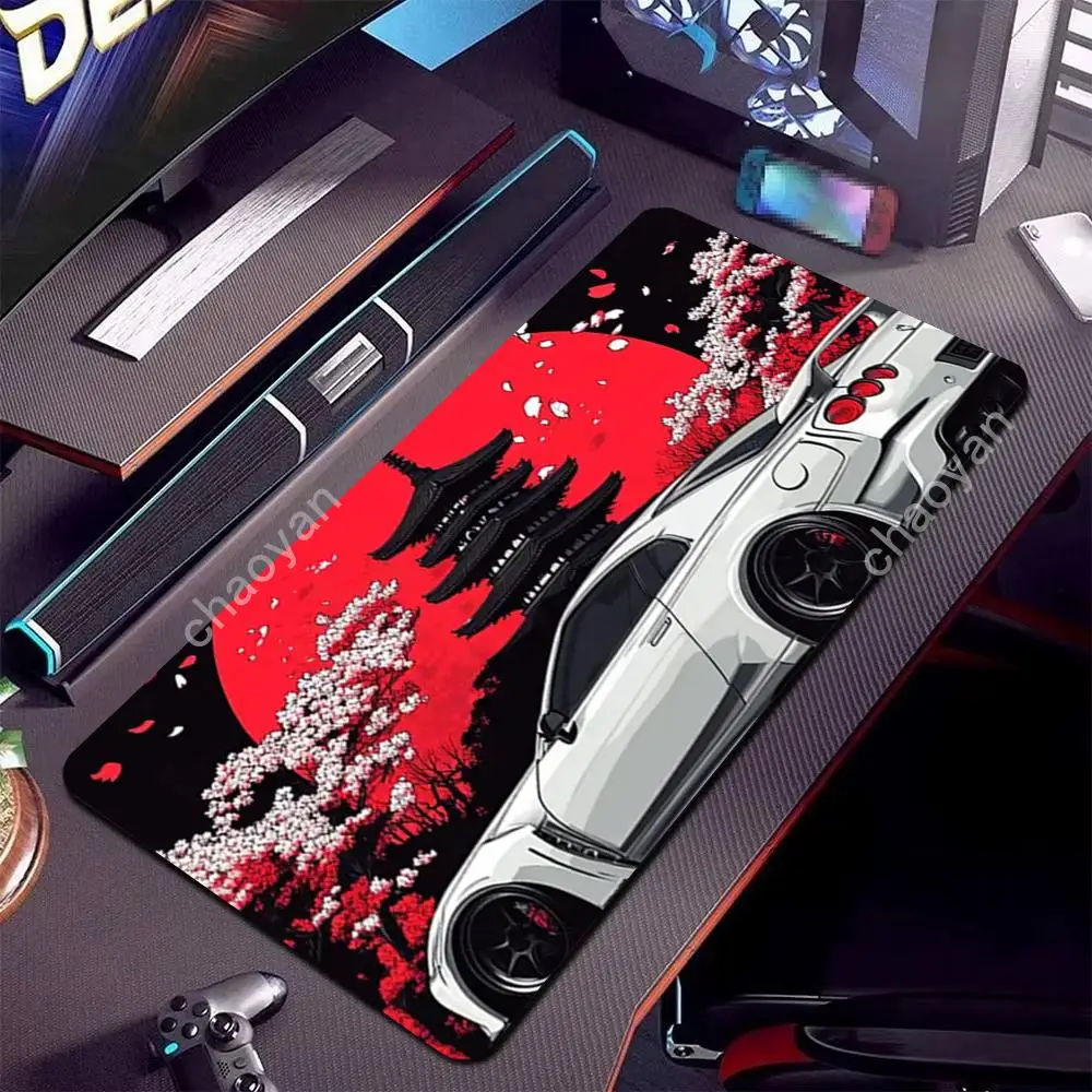 

Sakura sports car designed mousepad is a desktop decoration with anti-slip rubber, suitable for both gamers Mouse Pad
