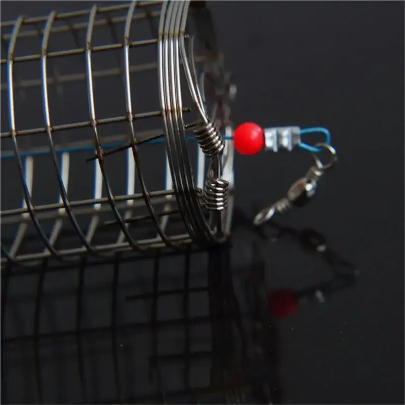 1PCS Fishing Trap Basket Feeder Holder Stainless Steel Fishing Lure Cage Bait Cage Fish Lure Holder Fishing Bait Fish Finder