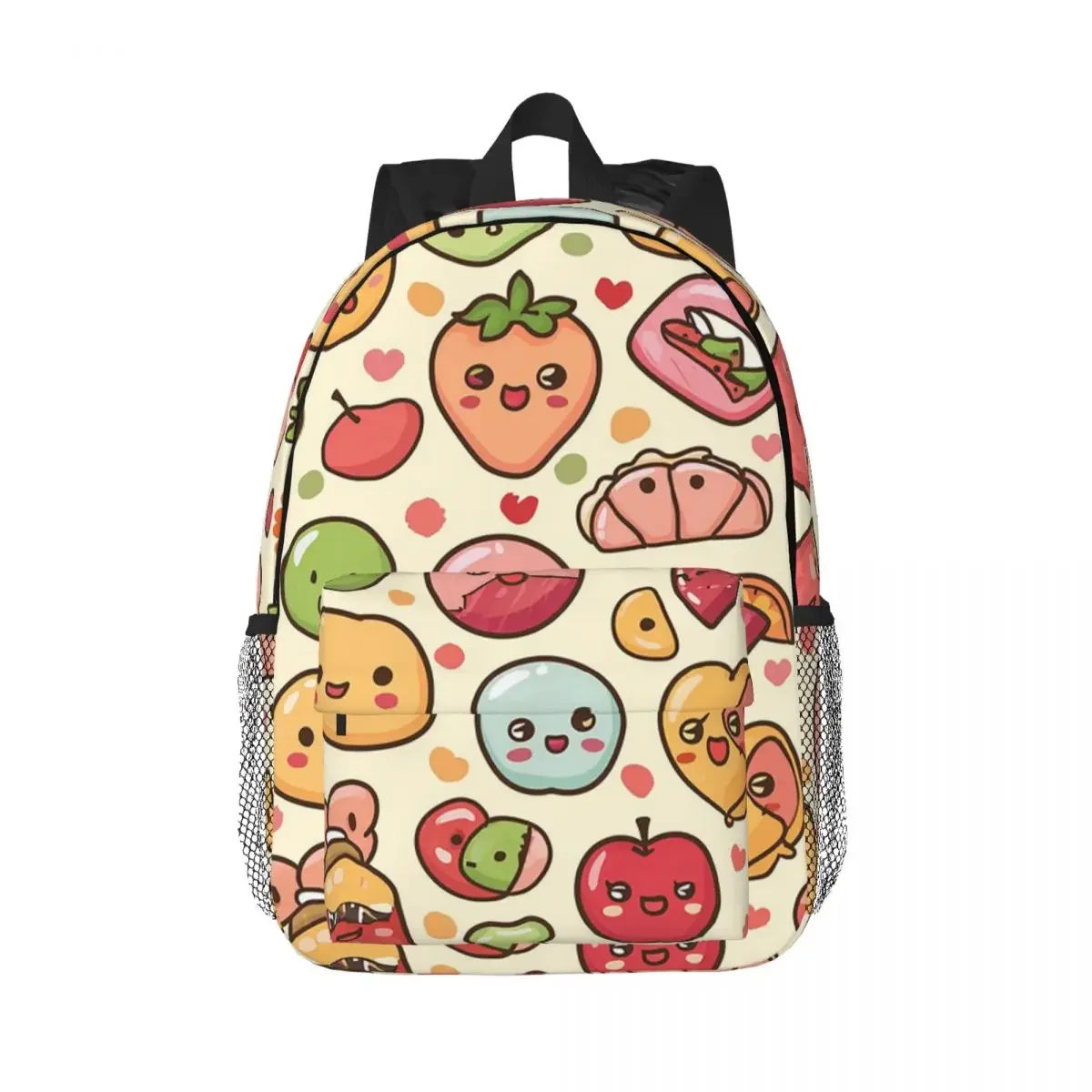 Kawaii Food Delights Seamless Watercoolour Backpacks Teenager Bookbag Fashion Students School Bags Travel Rucksack Shoulder Bag