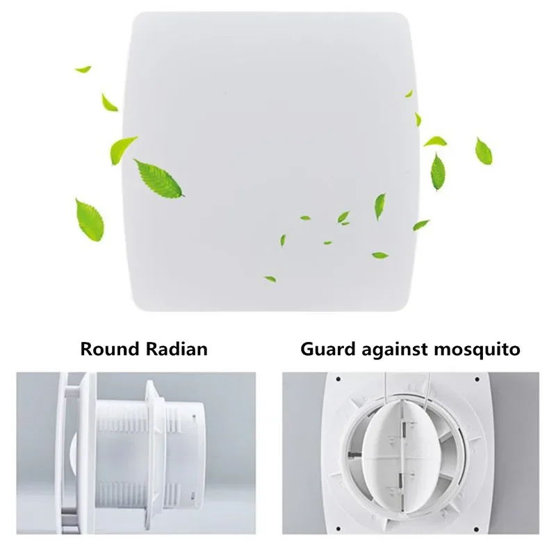 

220V 12W 4/6 inch Home Bathroom Kitchen Bedroom Toilet Low Noise Ventilator Fan Hotel Wall Silent Extractor Exhaust Fan