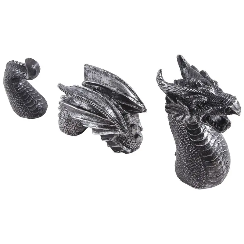 ABNM The Gothic Dragon Garden Statues,Dragon Animal Figures,Ornaments For Patio,Office Decoration Easy Install Easy To Use ,Silv