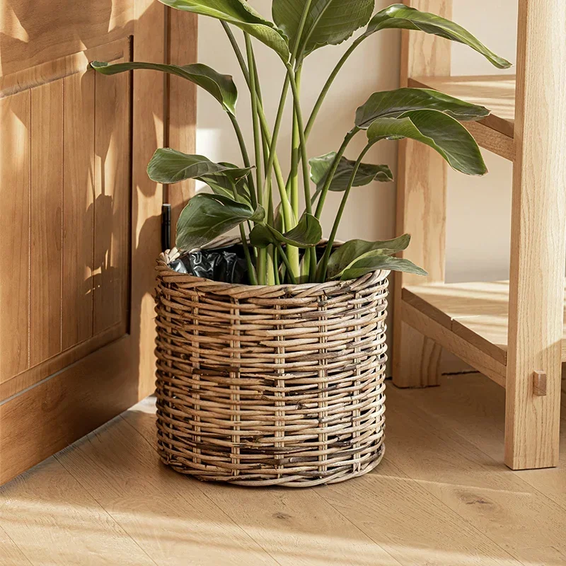 Natural Material Selection Pots For Plants Living Room Flower Pots Hand-woven Stand For Flowers Strong And Durable Garden Pots