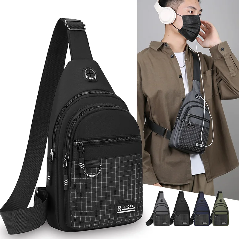 

Trendy Men's Crossbody Chest Bag - Spacious Multipurpose Sling Pack (Water-Resistant & Lightweight for Work/Travel)