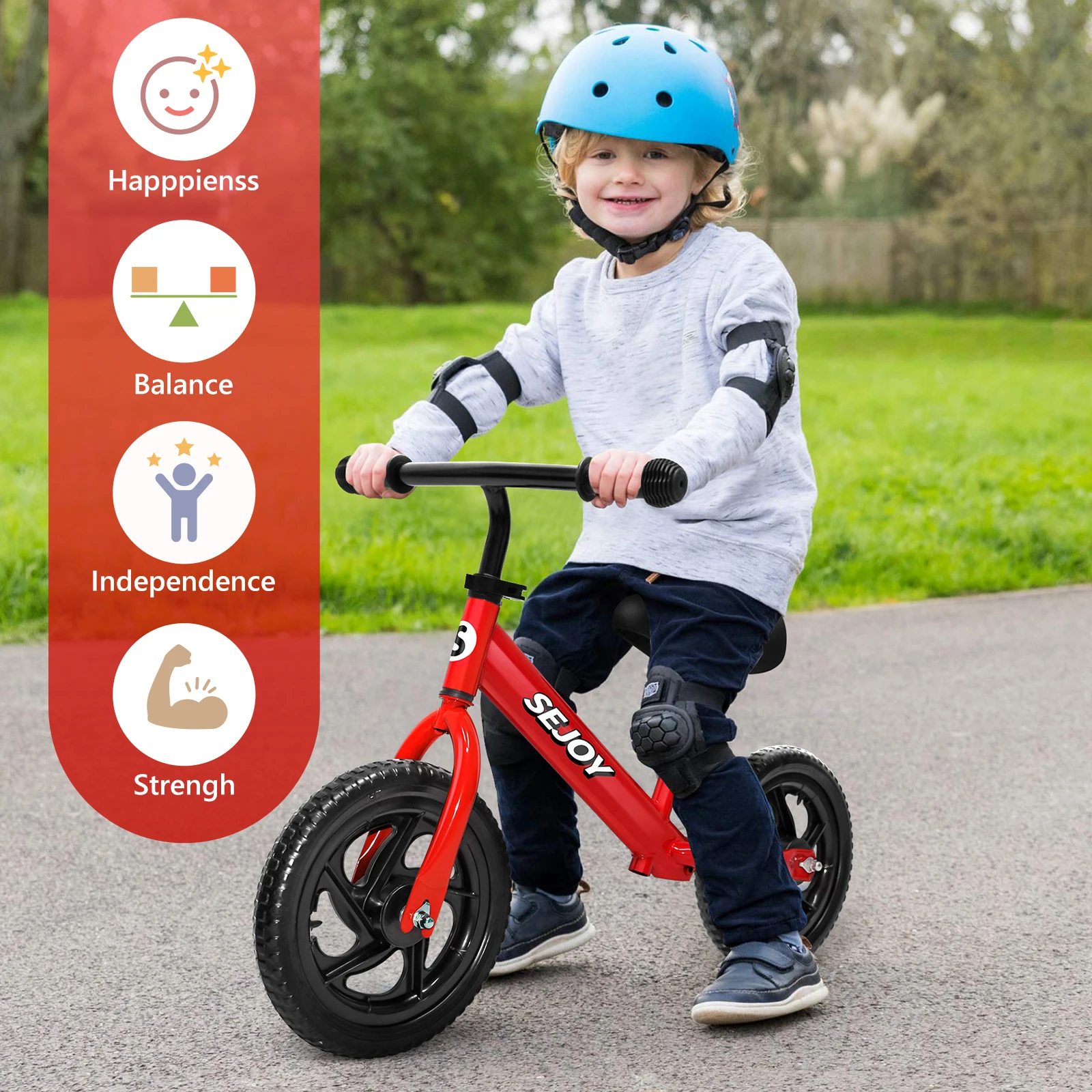 Balance Bike, vélo léger pour tout-petits pour garçons de 3 à 6 ans, sans pédales pour enfants avec guidon et siège réglables, cadeau d'anniversaire