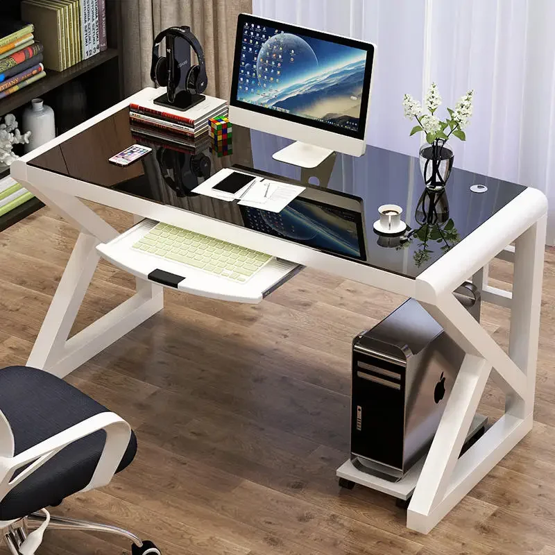 Modern Tempered Glass Gaming Desk For Office Furniture Computer Desks Creative Light Luxury Upscale Home Esports Gaming Table