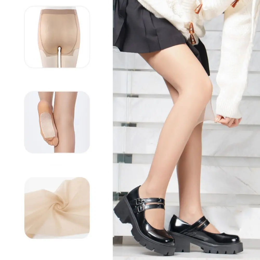 Vita alta trasparente da donna Tights-10D con supporto e collant con dita rinforzate