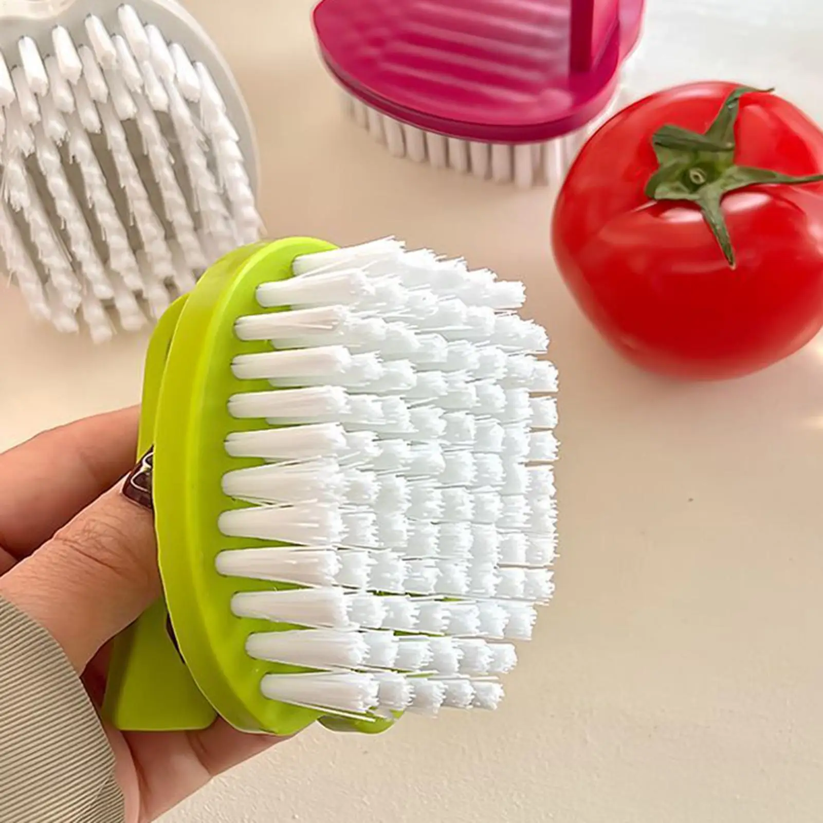 Vegetable Brush Scrubber Potato Brush Kitchen Cleaning Tools Creative Cute Shape Easy Cleaning Brush Washing Brush Cleaner