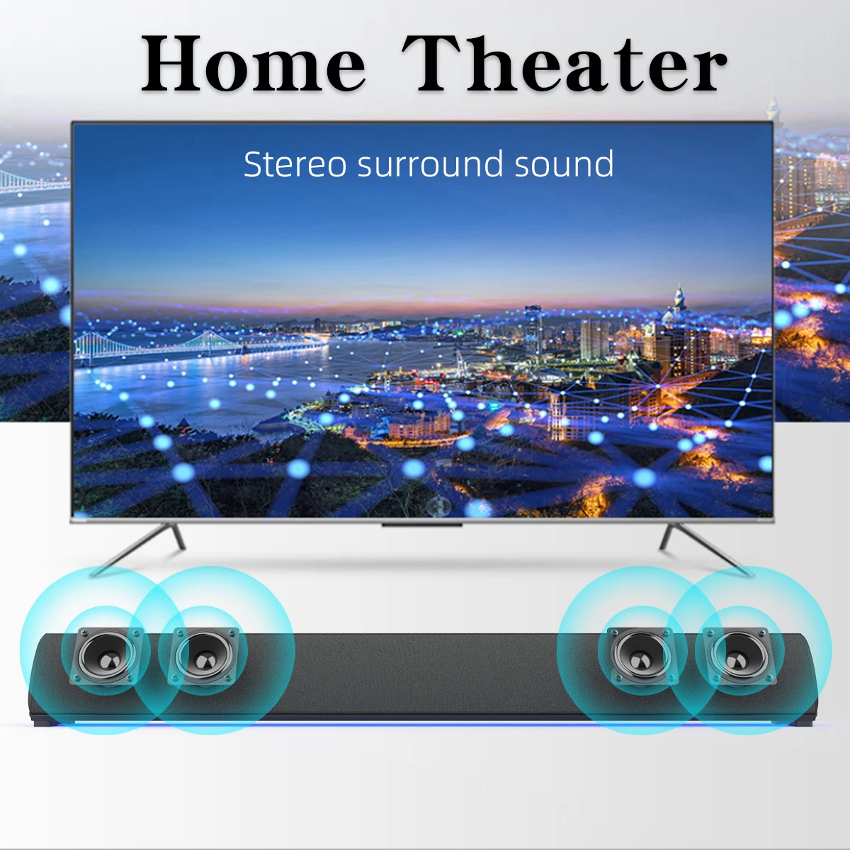 60W Wireless TV Computer Bluetooth Speaker Home Theater 3D Stereo Sound System Karaoke Subwoofer FM Music Center  sound bar