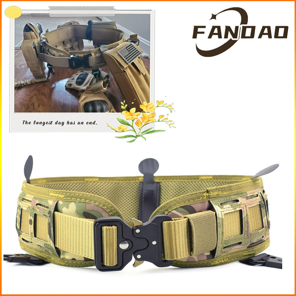 

FANDAO Tactical Battle Belt Set Airsoft Molle Belt Slim battle Belt for Real CS field multi-function tactical belt waist seal