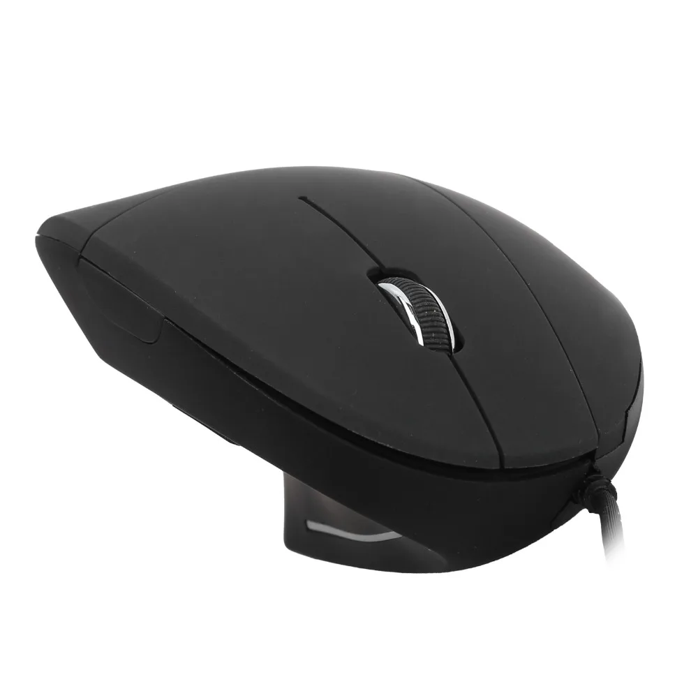 Universal Black Vertical Ergonomic Mouse Wired Connection 3 Adjustable Left Hand Mouse Comfort Grip USB Wired Mouse Gaming