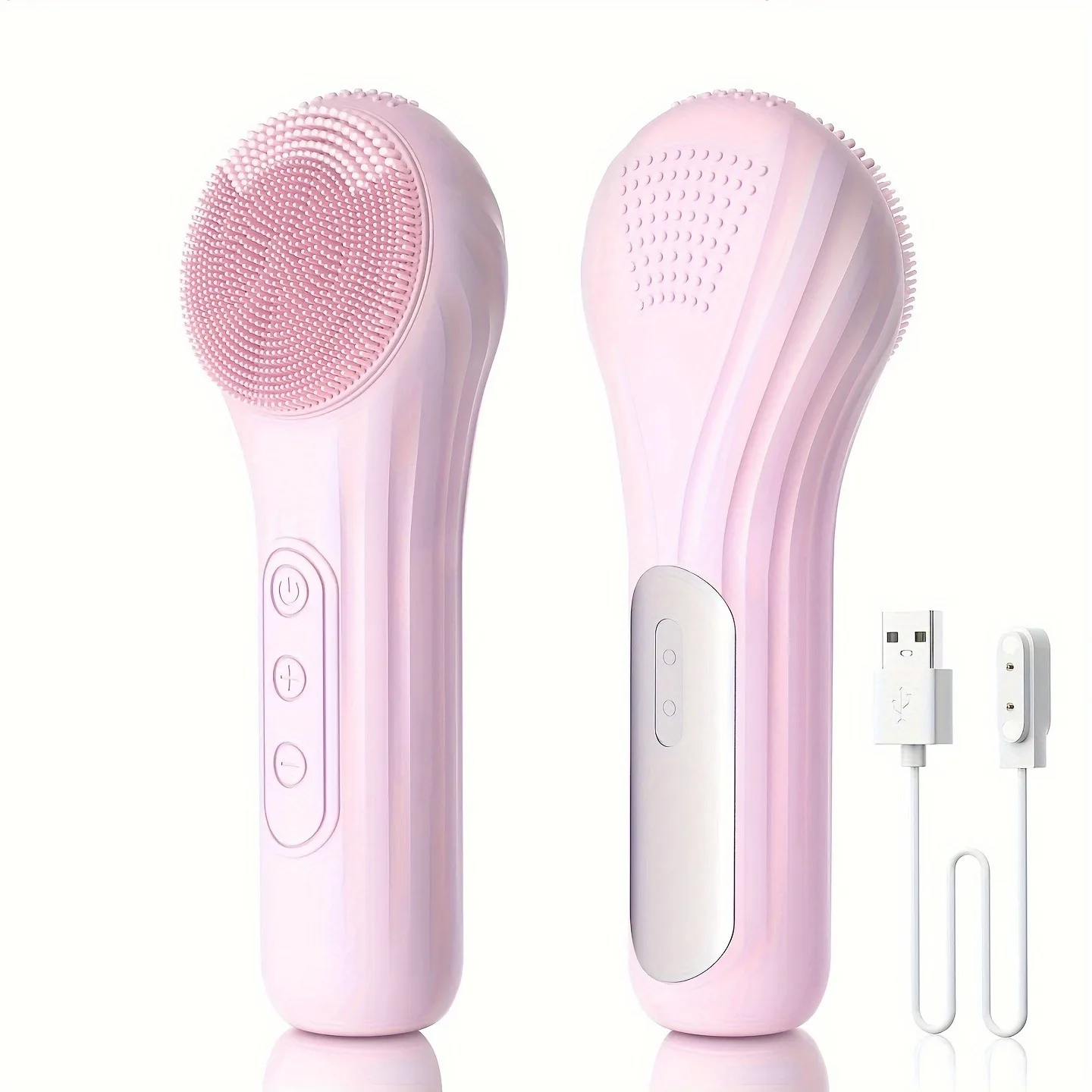 IPX7 Waterproof Facial Cleansing Brush Device Silicone Face Scrubber Exfoliator Cleaner Vibration Massager Deep Cleansing