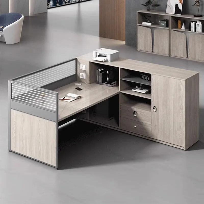Staff screen office desk and chair combination office staff position is simple