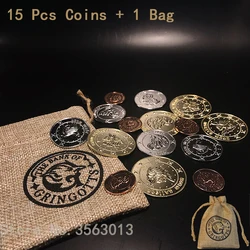 Hp-juego de 15 monedas de banco, 16 unidades, bolsa Coins1, Cosplay, mago, utilería escolar