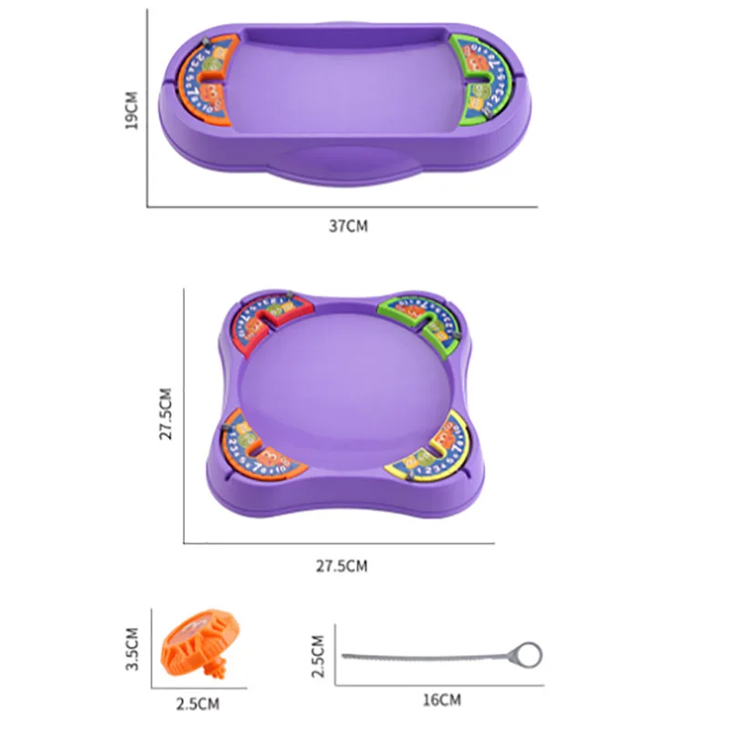 Novo kids pull-out topo de giro competitivo com lançador pai-filho multiplayer batalha gyro versus catapulta parte superior brinquedo