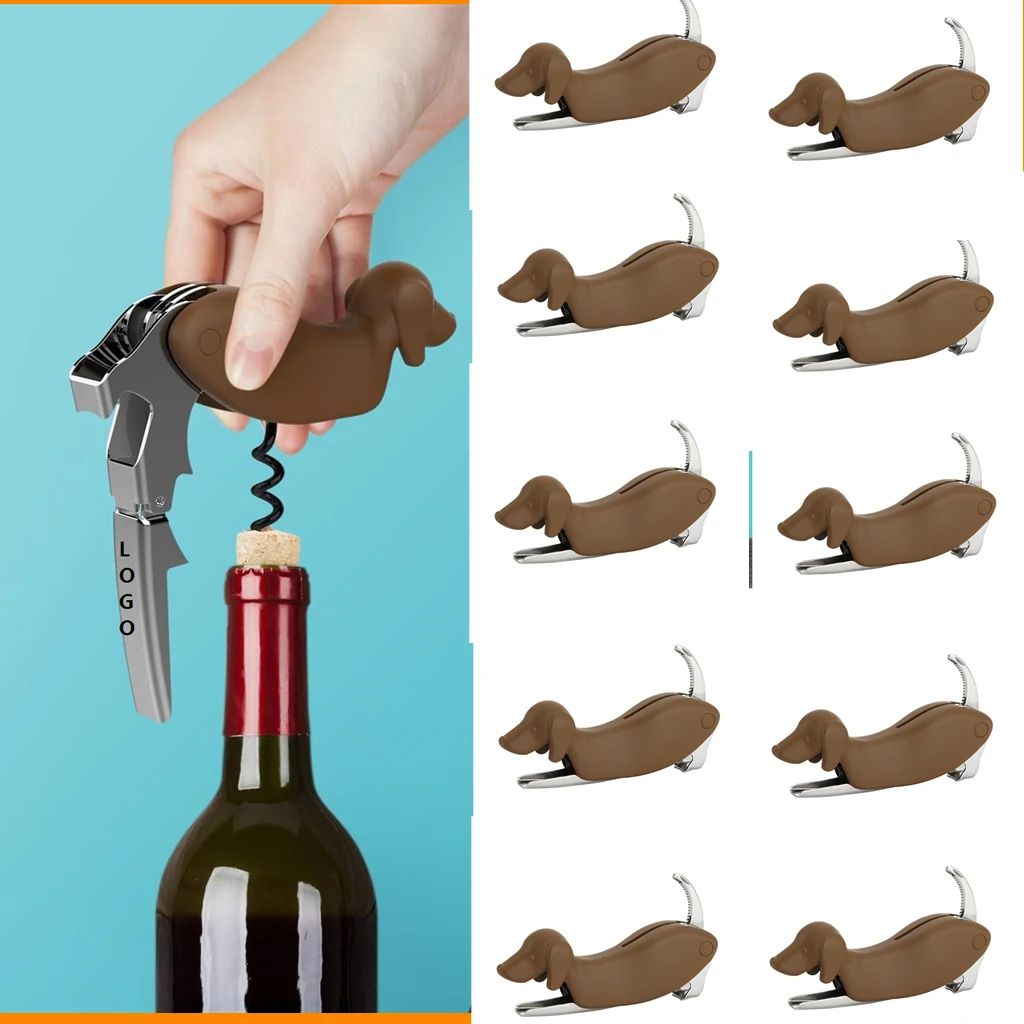 

Wholesale Dog Wine Bottle Opener Corkscrew with Foil Cutter Beer Opener and Customized Gift Corkscrew for Clients Free Shipping