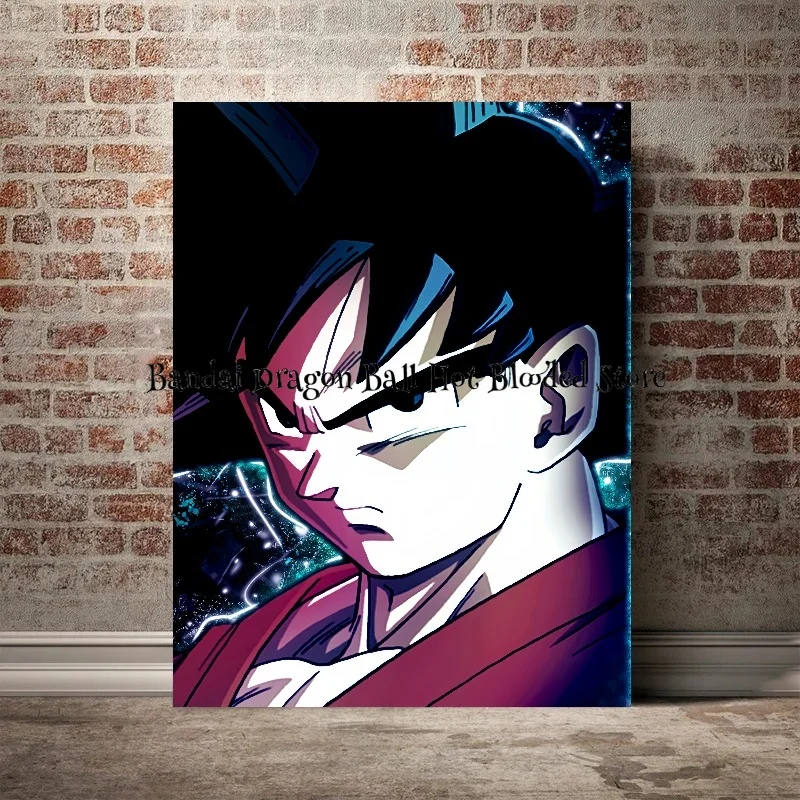 Hot-blooded Dragon Ball Anime Figures Super Saiyan Goku HD Art Poster Picture Modern Living Room Decoration Paintings Kids Gift