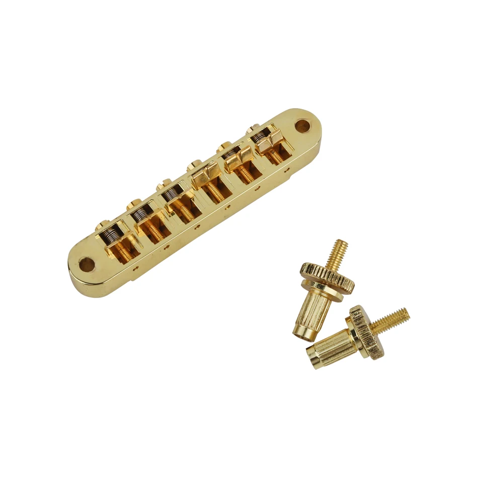 Electric Guitar Fixed Saddle Bridge 6 Strings Golden ABR-1 Style Tune-O-Matic Bridge for ABR LP SG EPi Electric Guitar
