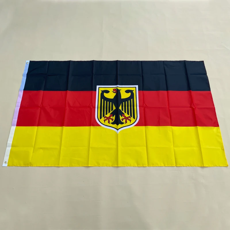 EOODLOVE FLAG German Emblem Flag 90X150cm Double Permeable Polyester Fiber Hanging German Emblem Flag 3x5Fts