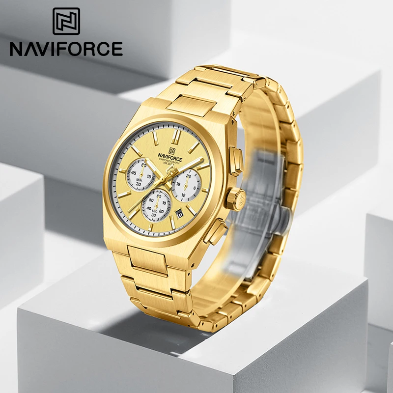 

NAVIFORCE New Lover's Fashion Creative Watches Quartz Casual Wristwatch for Men and Women 3ATM Water Resistant Couple Clock 8048