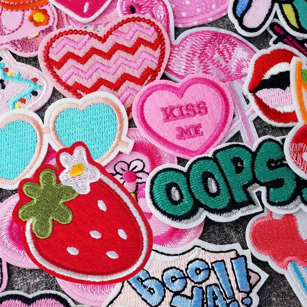 Pink Flamingo Cake Girl Iron on Patches Appliques for Clothing Embroidery Cloth Stickers Sewing Handmade Decoration Repair Patch