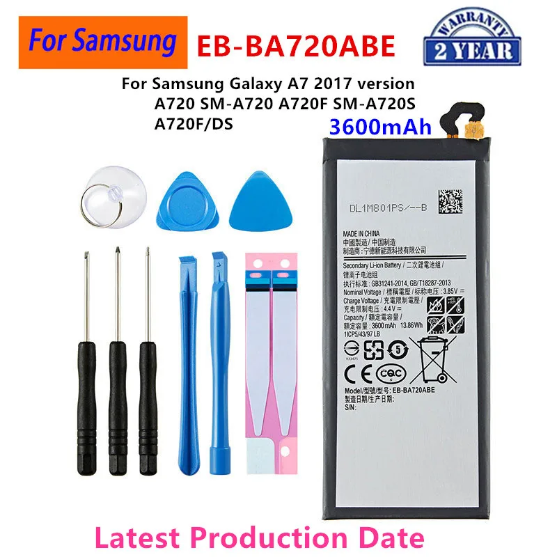 Brand New EB-BA720ABE 3600mAh Battery For Samsung Galaxy A7 2017 version A720 SM-A720 A720F SM-A720S A720F/DS +Tools