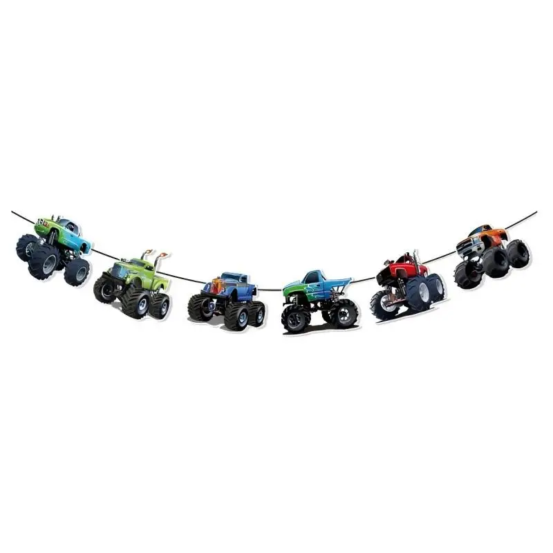 Monster Truck Geburtstagsdekorationen Geschirr Teller Tasse Geschenk Monster Truck Geburtstag Partyzubehör Ballon Hintergrund Party Setup – Detail 16