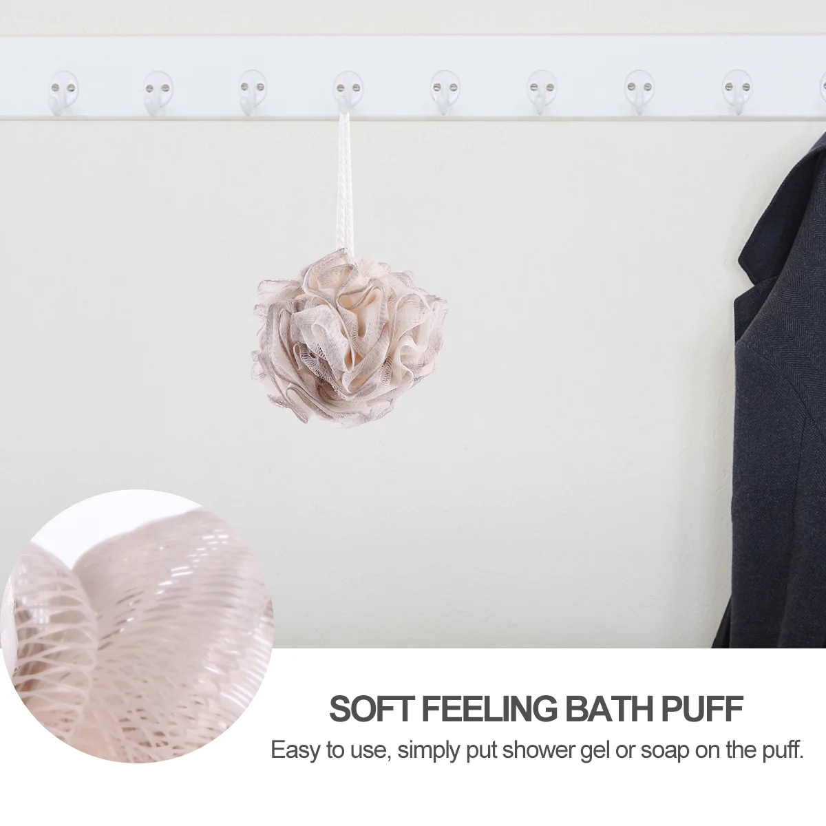 

3Pcs Shower Ball Bath Poufs for Body Skin Cleaner Soft Mesh Scrubber Bubble Making Net Bathing Accessories for Women Men