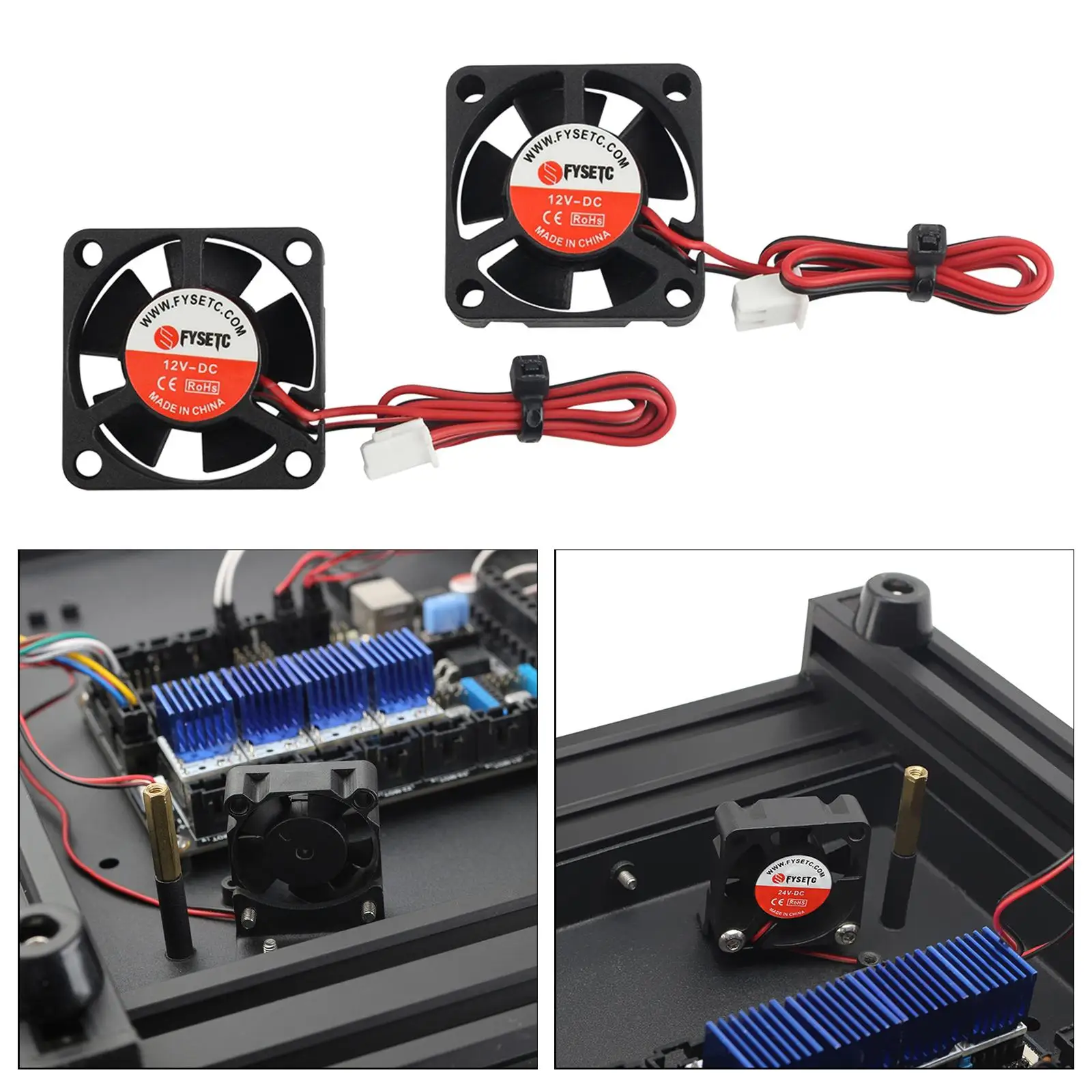 

2x 12 В постоянного тока бесщеточный охлаждающий вентилятор 30x30x10 мм для DIY 3D-принтера Экструдер