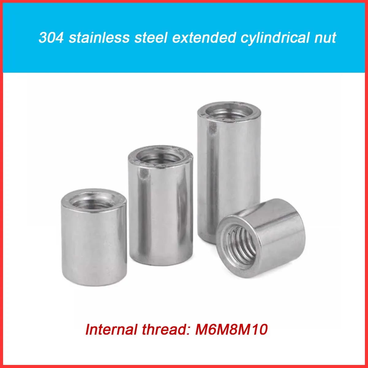 

304 Stainless Steel Extended Cylindrical Nut/Thickened Welding Wire Stud M6M8M10