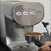 220V Tenfly Semi Automatic Espresso Machine 20Bar Pump Compact Home Coffee Maker with Steam Milk Frother CQ