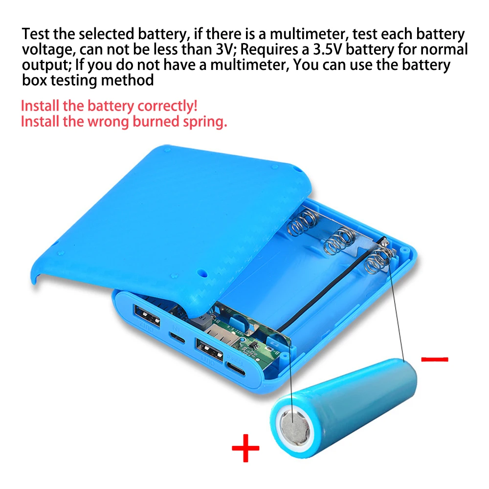 18650 Batteriegehäuse DIY Powerbank-Ladegerät Gehäuse Ladebox Mini Lötfreie Stromversorgung – Detail 7