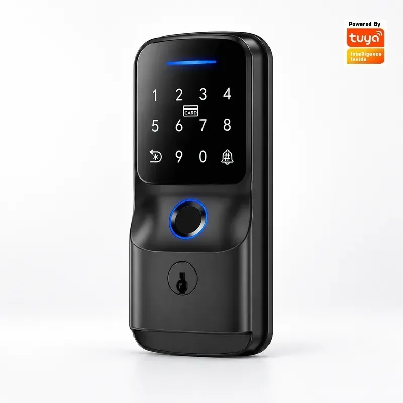 Automatic Deadbolt Lock Smart Password Lock Tuya WIFI Fingerprint Wooden Electronic Door Lock