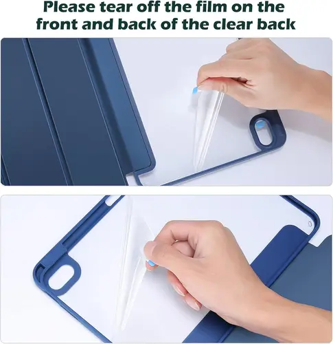 Imagen 2 del producto Funda transparente a prueba de golpes para iPad A16 de 11. a generación 2025, para iPad de 10. a generación, Funda de 10,9 pulgadas con portalápices