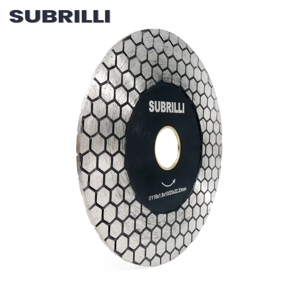 SUBRILLI 115mm/4.5Inch Diamond Cutting Disc Circular Saw Blade Grinding Disc For Porcelain Tile Marble Stone Hexagonal Chip Free