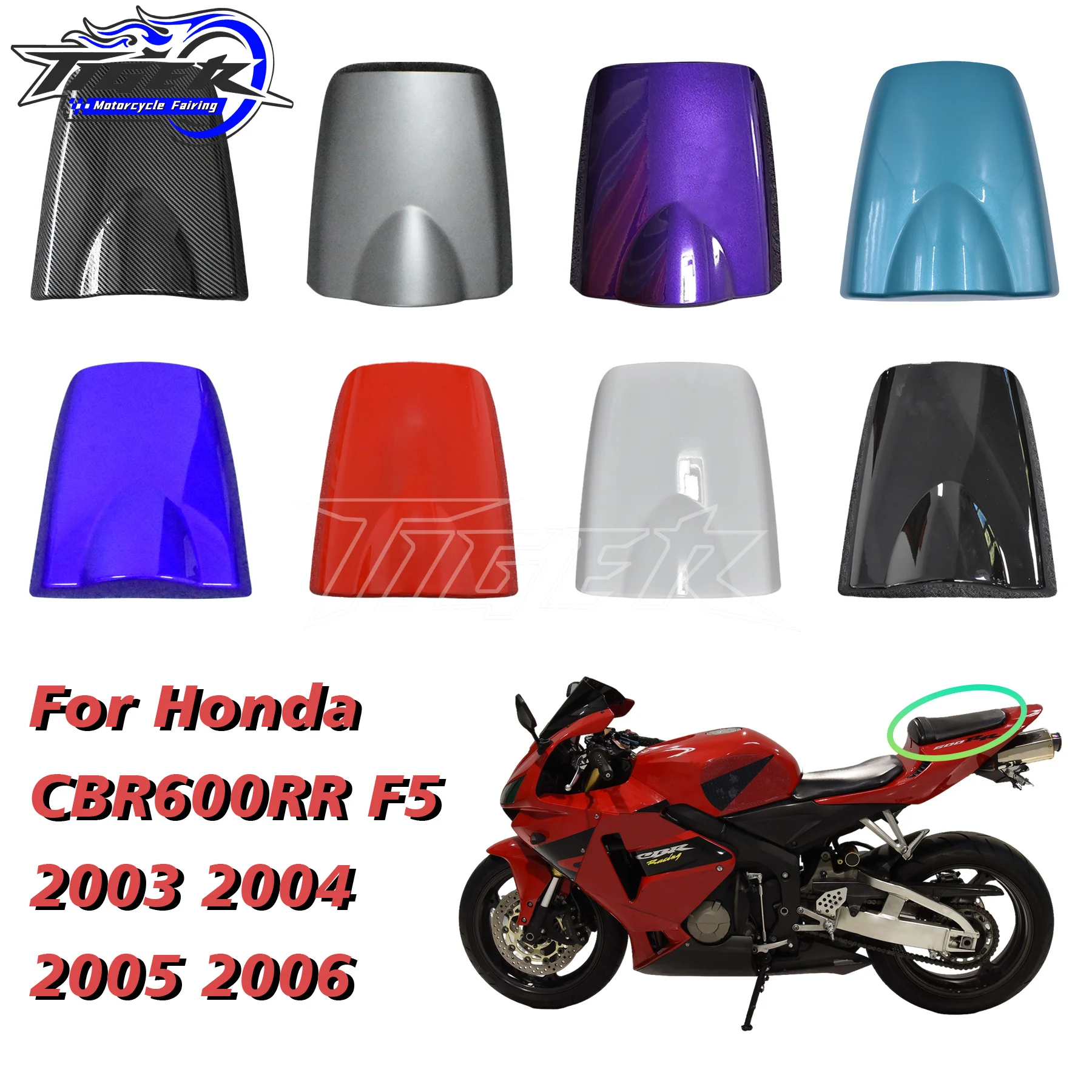 Nuevo para Honda CBR600RR CBR600 CBR 600RR 600 RR F5 2003-2006 2004 2005 cubierta de asiento trasero de motocicleta capó Solo Racer asiento de Scooter