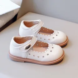 Scarpe da bambino per bambini stelle traforate scarpe da principessa scarpe da bambina in morbida pelle con suola morbida