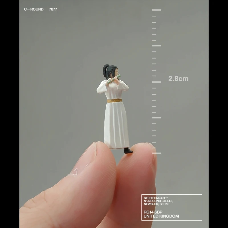 Ancient Chinese Style Hanfu Umbrella Beauty 1:64 Flute Warrior Miniature Figure Model Sand Table Resin Miniature Figure - Image 2