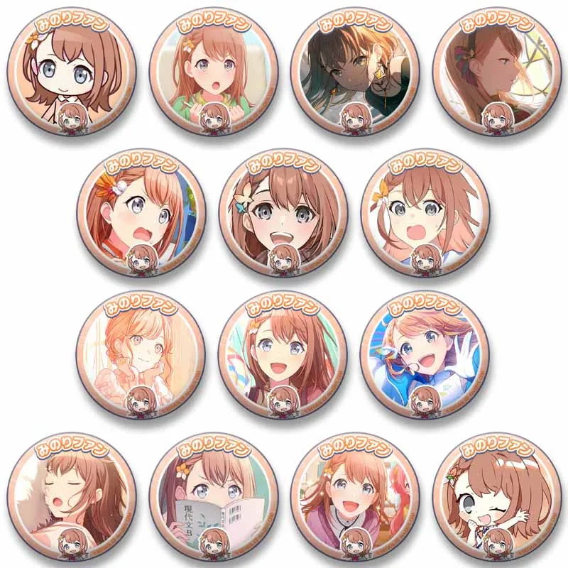 Cute Cartoon Idol Hanasato Minori Coin Badges Y2k Anime Game Project Sekai Meme Brooch Pins Lovely Bag Decor Accessories Gifts