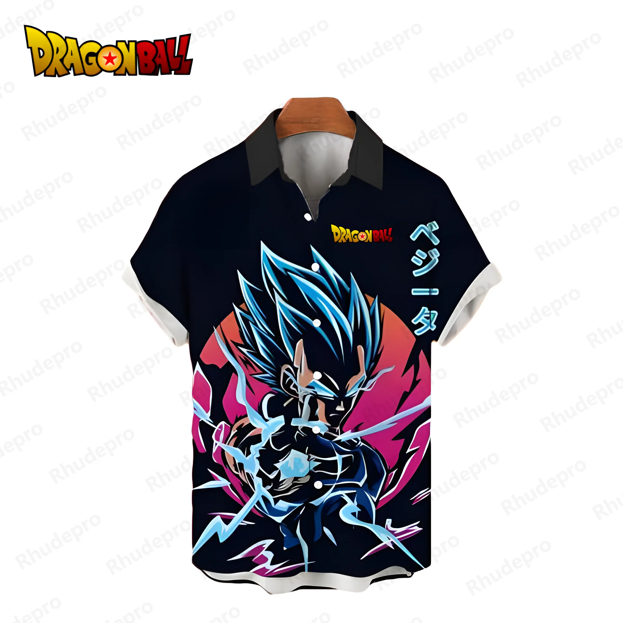 

Men's Shirts Vegeta Dragon Ball Z Harajuku Summer Blouse Men's Social Shirt Oversized Anime Cool Super Saiya 2024 Short Sleeve