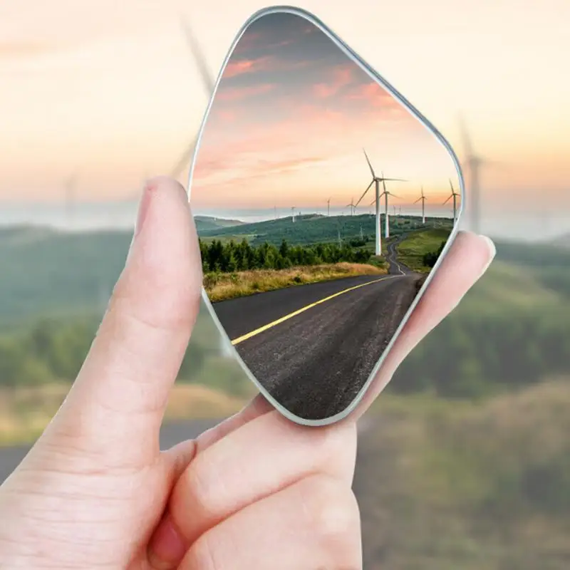 Convex Mirror Car 2pcs Blindspot Mirrors For Cars Fan-shaped Frameless Rust Resistant Wide Angle Easy Installation Convex Mirror