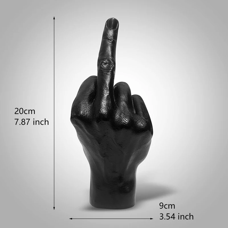 Sculpture Main Rock & Roll Dorée - Figurine Doigt 'You Rock' En Résine - Déco Moderne