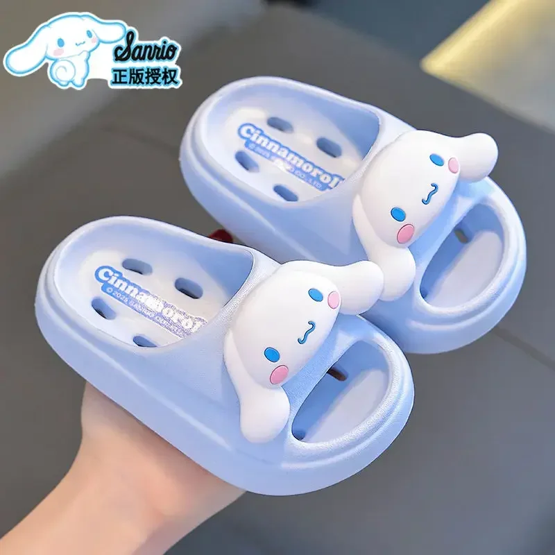 

Sanrio Hello Kitty Anime Kawaii Pvc Children Slippers Summer Boys Girls Cute Cinnamoroll Kuromi Children Bath Scandal Gifts